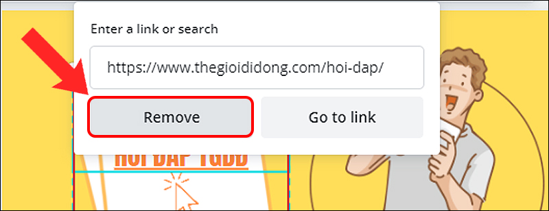 Chọn Remove để gỡ llink